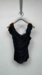 PRADA N/S Shoulder-bow Draped Satin top