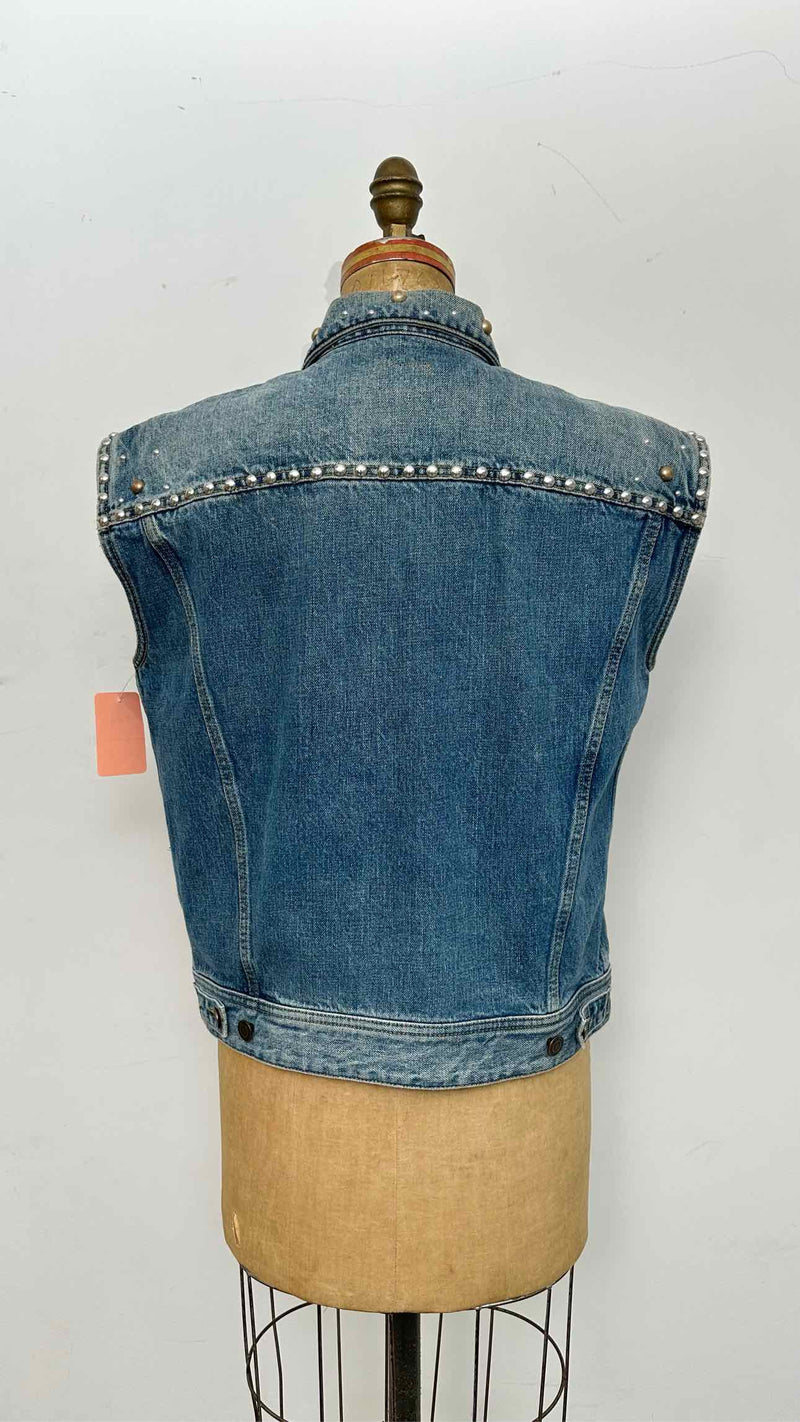 Saint Laurent Studded Denim Vest