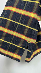 Givenchy S/S 4 g-print Check Zip-up Shirt