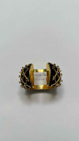 Saint Laurent Crystal & Velvet Cuff Bracelet