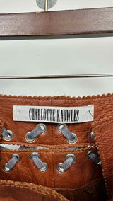 Charlotte Knowles Lace-up Detailed Leather Pants