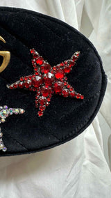Gucci crystal-star marmont velvet belt Bag