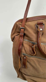 Dries Van Noten Canvas/ Leather Large Messenger Bag