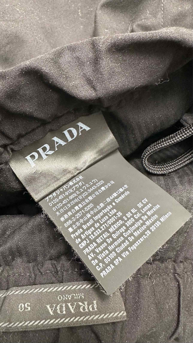 Prada Bottom Velcro-logo Easy Pants