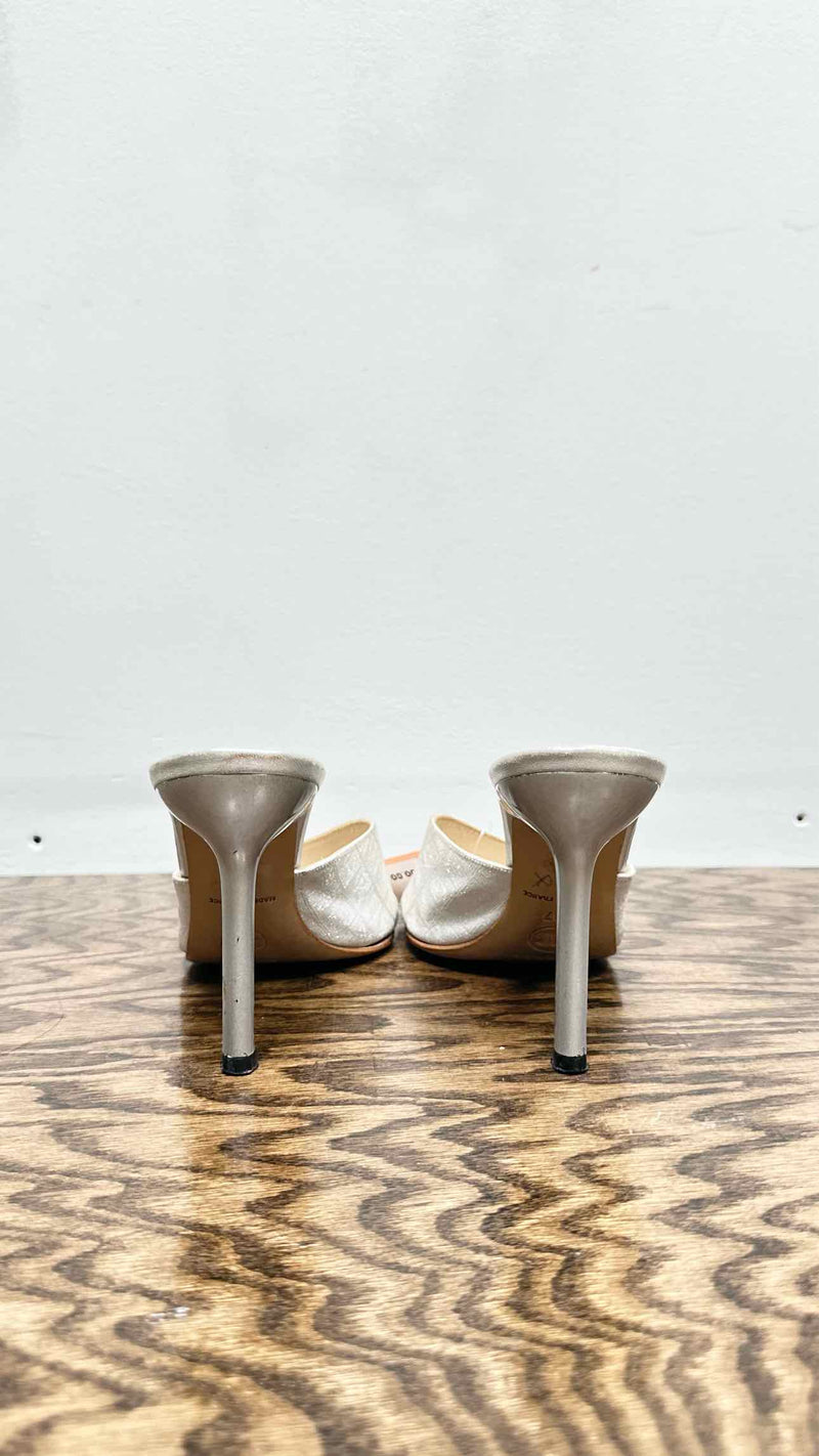 Chanel Jacquard Logo Heel Sandals