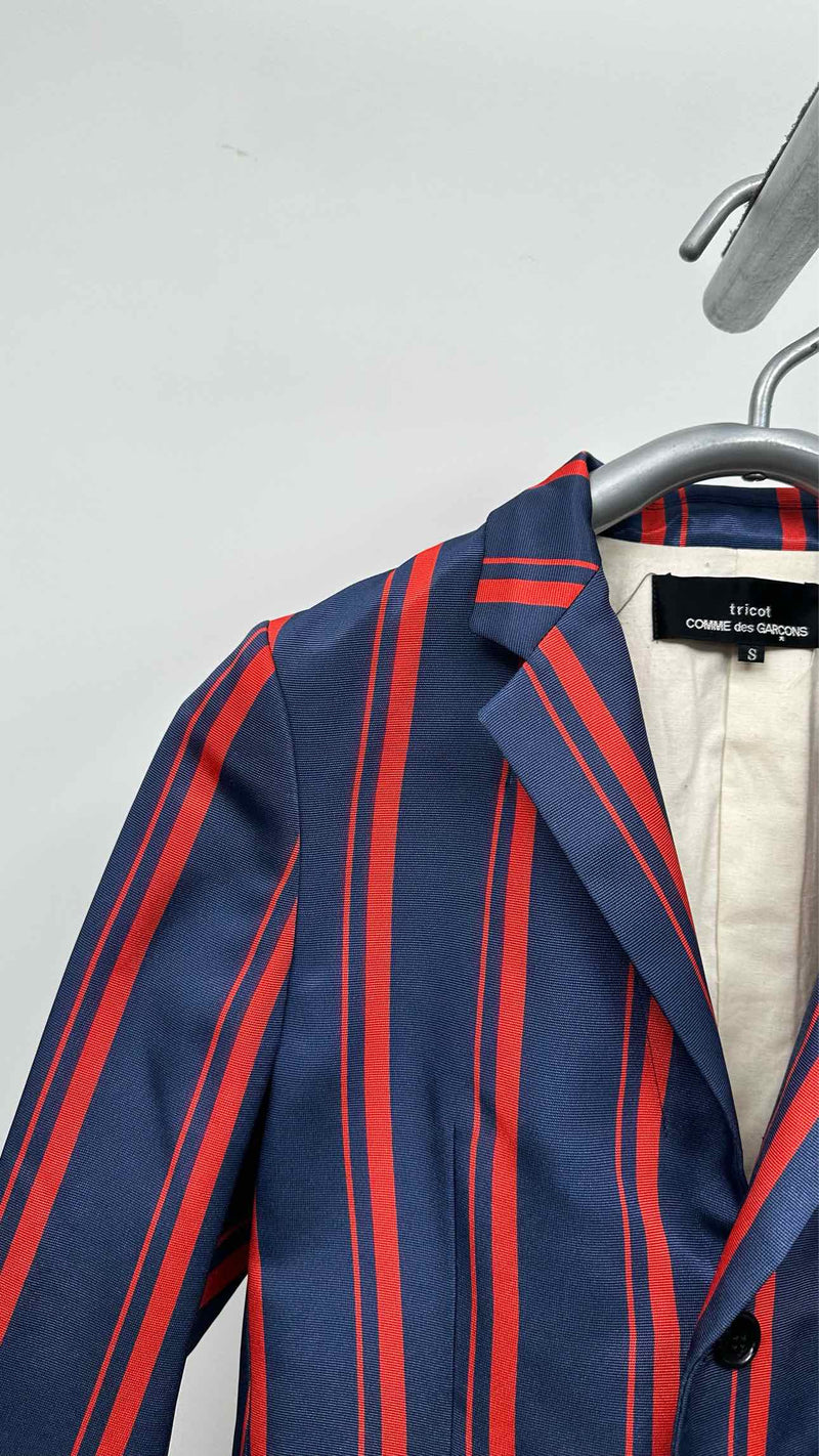 Tricot Comme Des Garcons Stripe Satin Bottom-bow Jacket