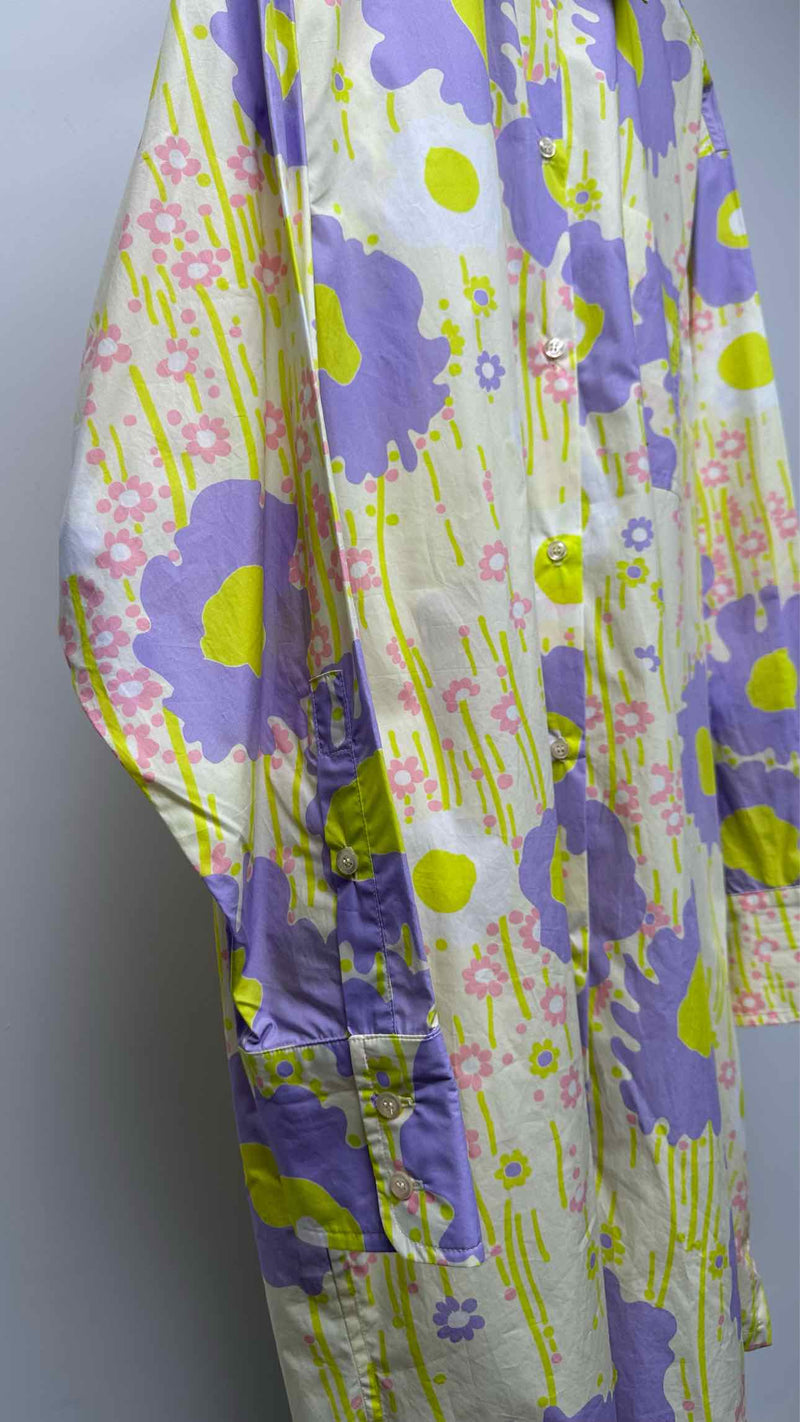 Sportmax Belted Floral Oversized Shirt Dress