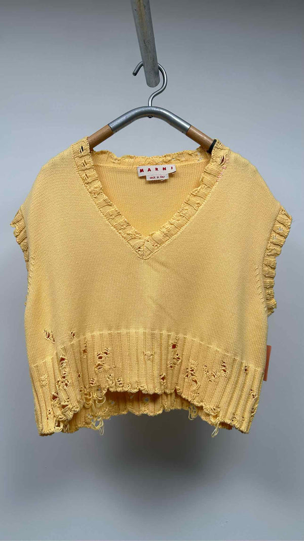 Marni Distressed Cropped Knit Vest