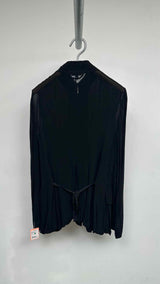 Ann Demeulemeester Stand-collar Sheer Military Blazer Jacket
