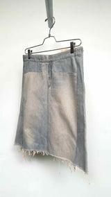 Margiela Artisanal Deconstructed Fray Denim Skirt
