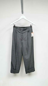 Thom Browne Pleated Back-Buckled High-Waist Wide Pants