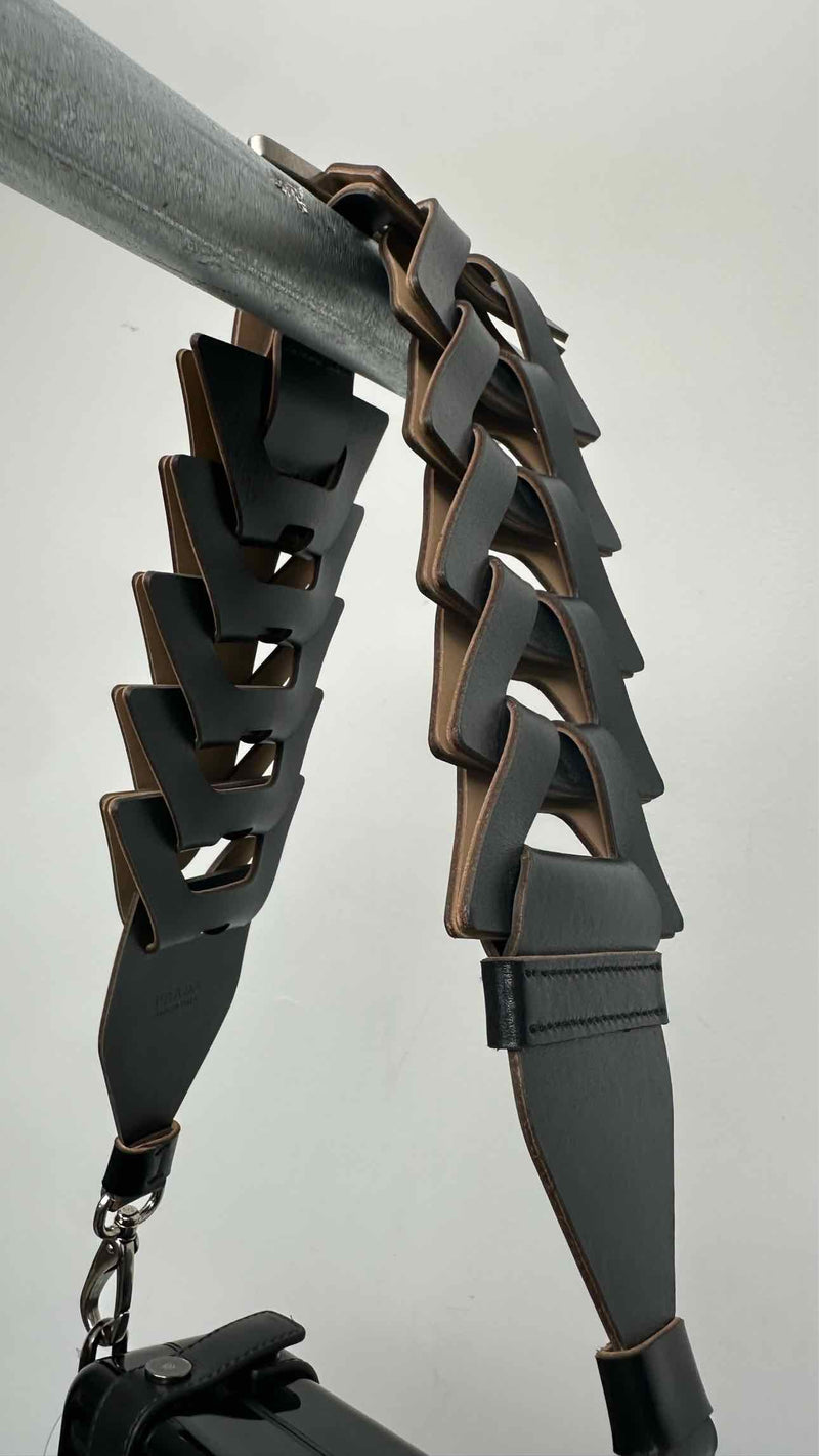 PRADA Interwoven Leather Shoulder Strap