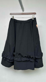 Black Comme Des GarÃ§ons Ruffle-Detail Long Skirt
