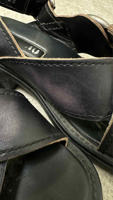 Miu Miu Bleached Leather Buckled Sandals