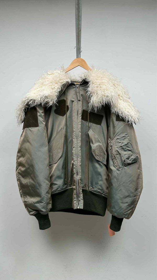 Vaquera Fur Hooded Quilted Lining Oversized MA1 Puffer Jacket