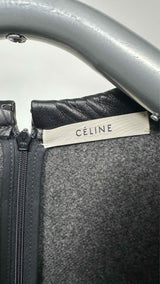 CELINE N/S Leather-trim Wool Dress