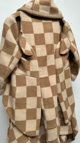 Comme Des Garcons Checker Cut-out Reconstructed Over Coat