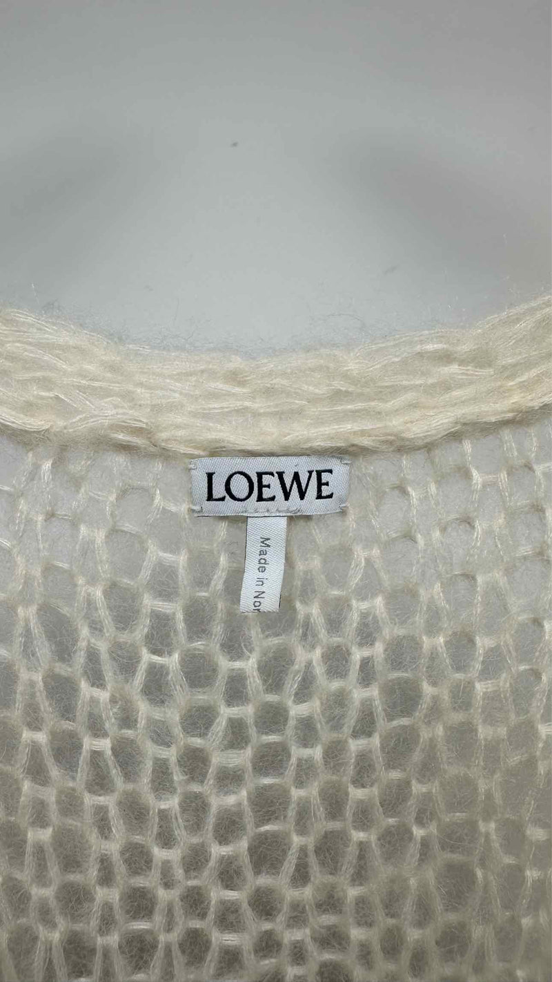 LOEWE Anagram Mohair Loose-knit Cardigan