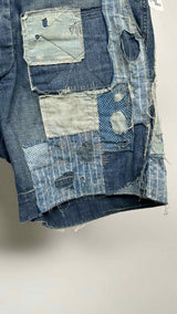RRL Boro Patch-work Denim Shorts