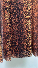 Jean Paul Gaultier Leopard Pattern Mesh Maxi Skirt