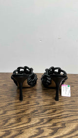 Bottega Veneta Square-Toe Inter-Woven Stretch Heel Sandals