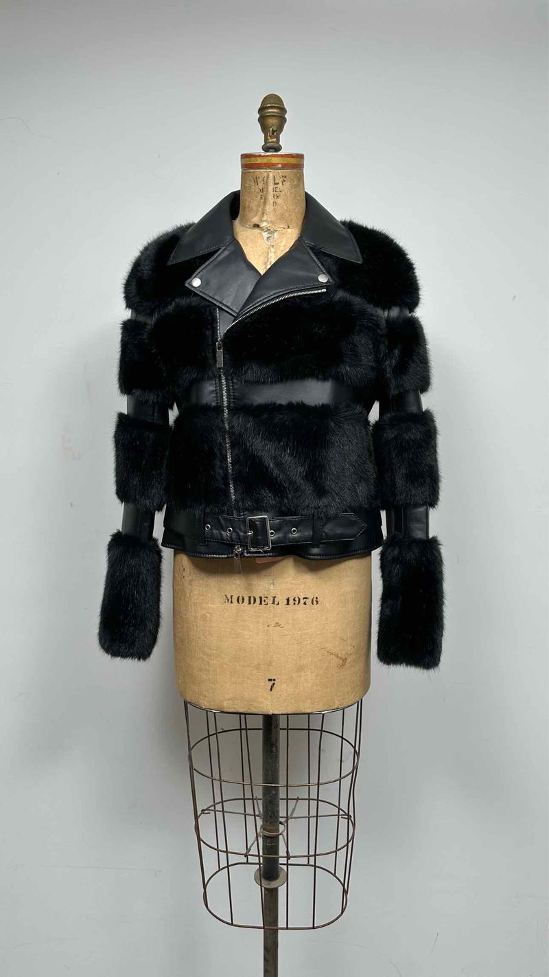 Noir Kei Ninomiya Faux-fur Riders Jacket