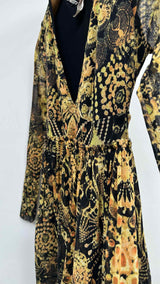 Jean Paul Gaultier L/S Jewelry-printed Mesh Dress