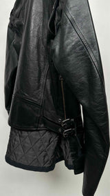 Sacai Zip-detailed Layered Leather Riders Jacket