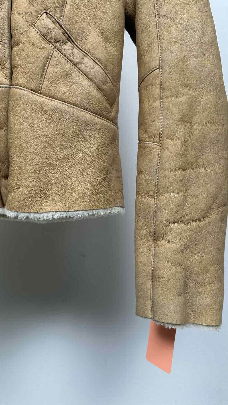 PRADA Hooded Shearling Leather Jacket