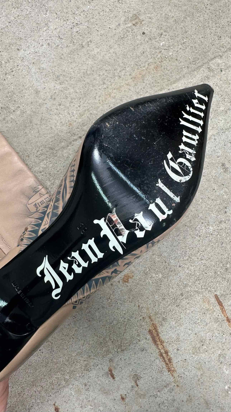 Jean Paul Gaultier Tattoo Long Heel Boots