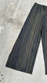Pleats Please Pleated Stripe Wide Pants