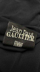 Jean Paul Gaultier L/S Satin Wrap-detailed Belted Dress