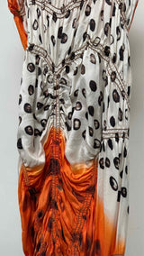 Jean Paul Gaultier N/S Ruched Side-color Printed Dress