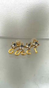 Gucci Crystal-star Script Earrings