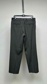 Hermes Leather-waist Herringbone Wide Pants
