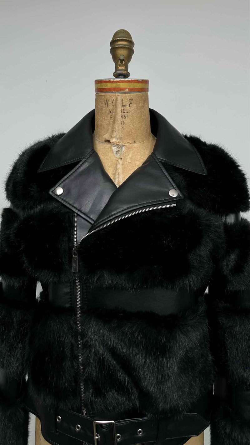 Noir Kei Ninomiya Faux-fur Riders Jacket