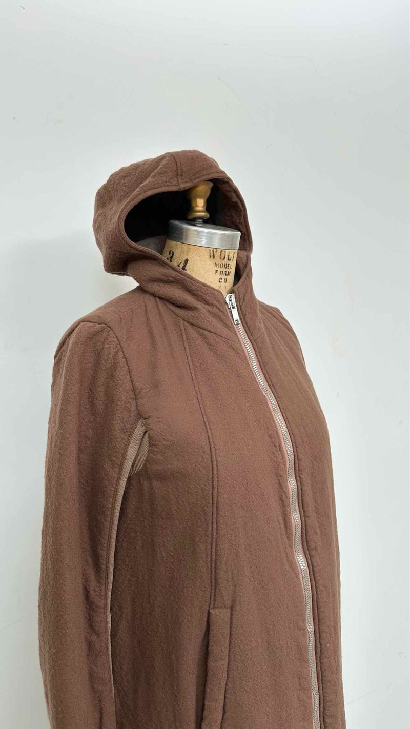 Rick Owens Hooded Zip Up Coat