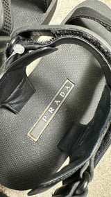 PRADA Logo Print Flat Sandals