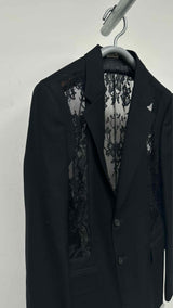 Alexander McQueen Floral Lace-hybrid Blazer Jacket