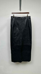 Balenciaga Back-slit Leather Maxi Skirt