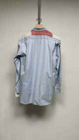 Comme Des Garcons Shirt Embroidered-shoulder Wavy-stripe Shirt