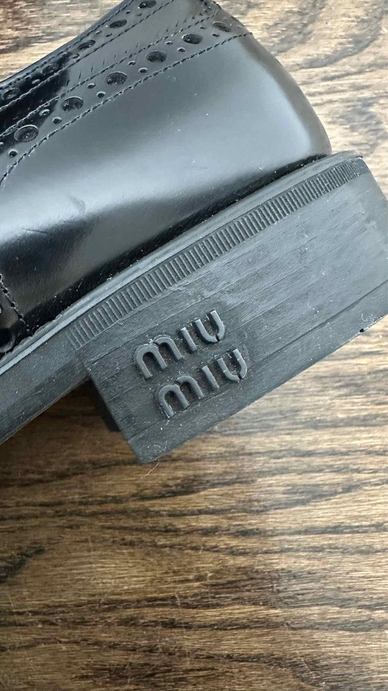 Miu Miu X Church's Wing-chip Leather Shoes