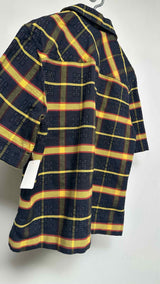 Givenchy S/S 4 g-print Check Zip-up Shirt