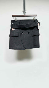 Tao Comme Des Garçons Belted Wrap Felt Mini Skirt