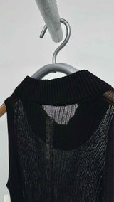 Rick Owens Mock-neck Mesh Long Vest