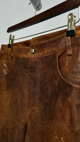 Eckhaus Latta Distressed Leather Wide Pants