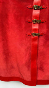 Gucci Buckled Suede-hybrid Skirt