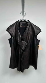 Yohji Yamamoto Draped Asymmetrical Leather Vest