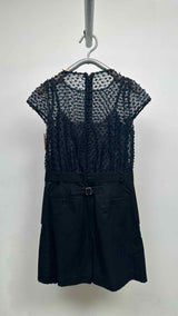 Sacai S/S Floral-embroidered Sheer Romper