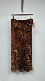 Jean Paul Gaultier Leopard Pattern Mesh Maxi Skirt
